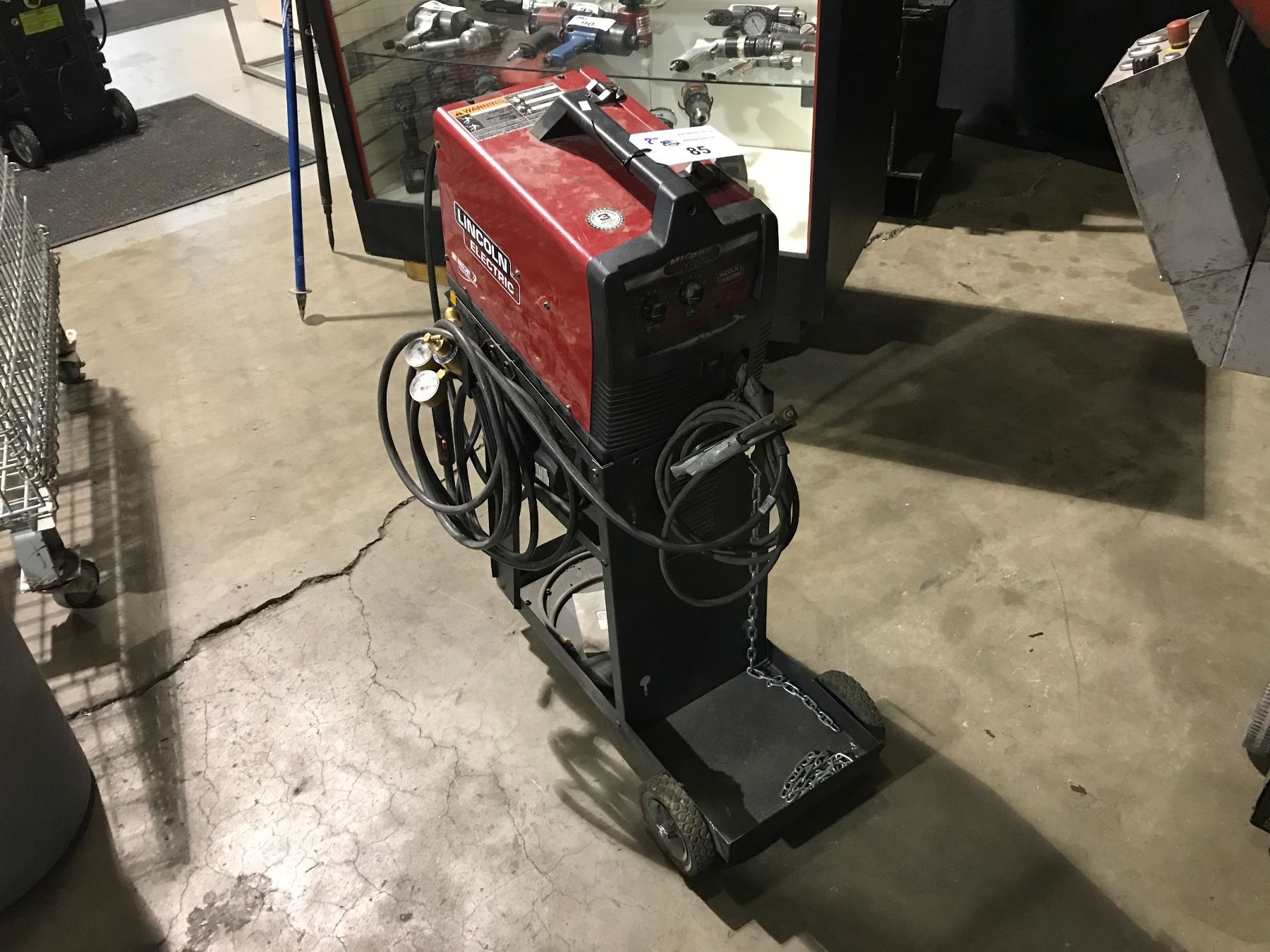 LINCOLN ELECTRIC MIG PAK 180 MIG WELDER ON MOBILE CART lincoln-electric-mig-pak-180-mig-welder-on-mobile-cart