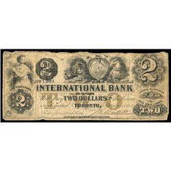 $2 International Bank of Canada, Toronto, 1858