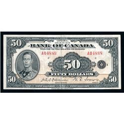 $50, 1935 King George V issue, English Text "Bank of Canada", BC-13, VF