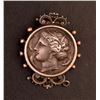 Image 1 : Antique silver pendant / pin set with ancient Greek coin of Syracuse in Sicily.
