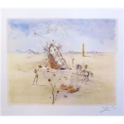 Salvador Dali COSMIC HORSEMAN Limited Edition Plate Signed Lithograph W/COA 24"x22"