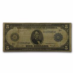 1914 (I-Minneapolis) $5.00 FRN Fine