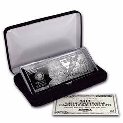 4 oz .999 Pure Silver Bar  $100 Bill (W/Box & COA)