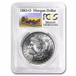 1883-O RARE Stage Coach Series Morgan Silver Dollar BU PCGS Graded in slab