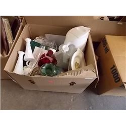 BOX OF MISC KITCHEN SUPPLIES - HOUSEHOLD