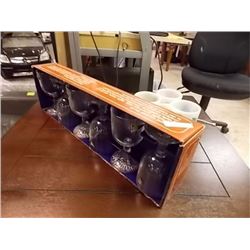 ROYAL CRYSTAL WINE GLASSES - NEW IN BOX SET OF 6