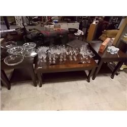 MAHOGANY COFFEE TABLE & 2 END TABLES
