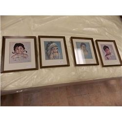 FRAMED PRINTS - NATIVE CHILDREN - 4 TTL