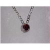 Image 1 : NECKLACE - ROUND FACETED RICH DEEP RED/BROWN GARNET & ROUND FACETED DIAMOND IN STERLING SILVER SETTI