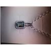 Image 1 : NECKLACE - EMERALD FACETED OCEAN BLUE MYSTIC TOPAZ IN STERLING SILVER SETTING - RETAIL ESTIMATE $350
