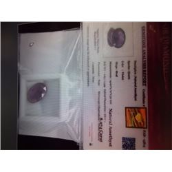 GEMSTONE - 8.27 CT OVAL FACETED VIOLET AMETHYST - ICLUDES GEMSTONE ANALYSYS REPORT - RETAIL ESTIMATE