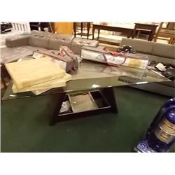 HEAVY GLASS DINING TABLE