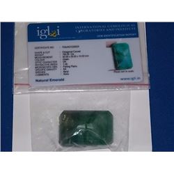 GEMSTONE - MUSEUM SIZE 189CT OCTAGON CARVED EMERALD - INCLUDES CERTIFICATION - RETAIL ESTIMATE $450