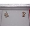 Image 1 : EARRINGS - 10K YELLOW GOLD - BUTTERFLIES WITH CRYSTAL ACCENTS - POST BACK - RETAIL ESTIMATE $250