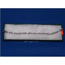 BRACELET - 6TCW WHITE TOPAZ & DIAMOND IN STERLING SILVER CROSS OVER LINK DESIGNED SETTING - RETAIL E