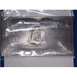TITANIUM BAR - 1OZ .999 TITANIUM MINT BAR - AUSTRALIA - SHARK MOTIF - ONLY 400 MINTED