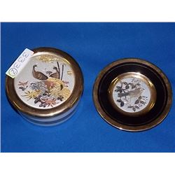 COLLECTOR DISHES - CHOKIN - JAPAN - GUILDED WITH GOLD & SILVER
