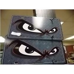 PACKAGE OF NOVELTY LICENSE PLATES -2 PER LOT- EYES