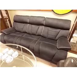 LIKE NEW BLACK RECLINING SOFA as-is
