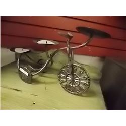 WROUGHT IRON CANDLE HOLDER - TRICYLE - 15"L