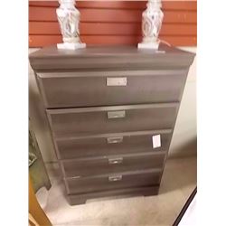 HIGHBOY DRESSER - 5 DRAWER - SMOKEY GREY