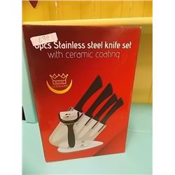 NEW STAINLESS STEEL KNIFE SET - 6PC