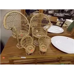 CHILD'S WICKER DOLL CHAIRS - 4 TTL