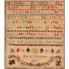 Image 1 : A Victorian Sampler, Maria Kimpton, 1855, incorporating the alphabet, numbers and crowns, 32 x 27 cm