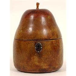 A Treen Tea Caddy, in the form of a pear, 14 cm See illustration