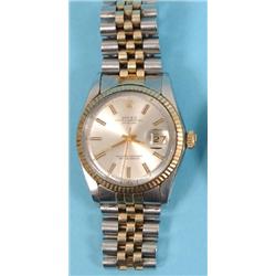 A Gentleman's Rolex Oyster Perpetual Date Adjust Wristwatch, the case and strap in stainless steel a