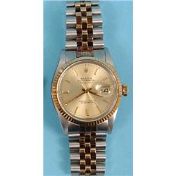 A Gentleman's Rolex Oyster Perpetual Date Adjust Wristwatch, the case and strap in stainless steel a