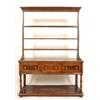 Image 1 : A George II Style Oak Dresser, the open plate rack above three frieze drawers, on turned legs with a