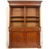 Image 1 : A William IV Oak Library Bookcase, the moulded cornice above adjustable shelves, two frieze drawers