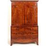 Image 1 : An Early 19th Century Mahogany Linen Press, with a pair of arched doors enclosing five slides, above