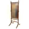 Image 1 : A 19th Century Mahogany Cheval Mirror, with turned columns, on reeded splay legs, and lion claw feet