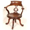 Image 1 : A Late 19th Century Mahogany Office Chair, with pierced back splat