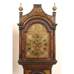 A Longcase Clock, the 28 cm arched brass dial signed George Wahbourn Gloucester, with Roman numerals