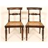 Image 1 : A Set of Six Late Regency Rosewood Dining Chairs, with carved back rails, and caned seats on hexagon