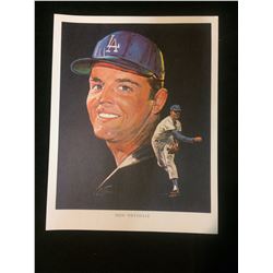DOD DRYSDALE BASEBALL PORTRAIT 8" X 10" PHOTO