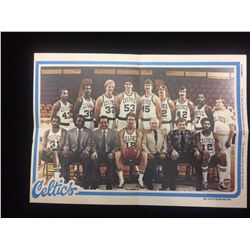 1980 TOPPS BOSTON CELTICS TEAM PIN-UP POSTER