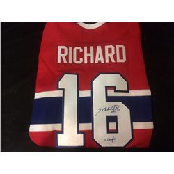 HENRI RICHARD SIGNED CANADIANS JERSEY "11 CUPS" INSCRIBED (VINTAGE HOCKEY)