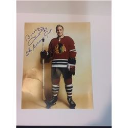 BOBBY HULL SIGNED 8" X 10" PHOTO (CHICAGO BLACK HAWKS)