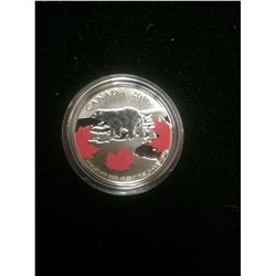 2016 TWENTY FIVE DOLLAR .9999 FINE SILVER CANADIAN POLAR BEAR COIN