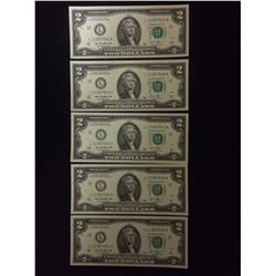 TWO DOLLAR SEQUENTIAL USA DOLLAR BILLS