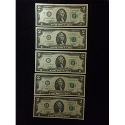 TWO DOLLAR SEQUENTIAL USA DOLLAR BILLS