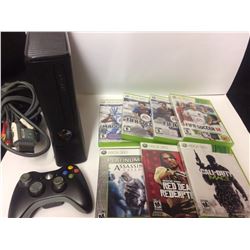 XBOX 360 S VIDEO GAME SYSTEM W/ CONTROLLERS & SEVEN GAMES (HDMI OUT) WORKS PERFECT