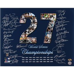 YANKEES "27 WORLD CHAMPIONSHIPS" 16" X 20" PHOTO SIGNED BY 32 PLAYERS (MAB HOLOGRAM)