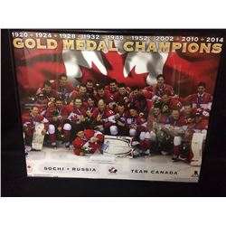 TEAM CANADA OLYMPIC GOLD MEDAL CHAMPIONS 20" X 16" FRAMED PHOTO (SOCHI RUSSIA 2014)