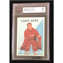 1958-59 GORDIE HOWE TOPPS #8 HOCKEY TRADING CARD (5 EX)