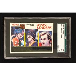 1980-81 TOPPS #84 ASSISTS LEADERS HOCKEY TRADING CARD (NM 7)